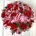 Elegant Valentine Wreath - Romantic Door Decor for Lovebirds