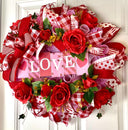 Elegant Valentine Wreath - Romantic Door Decor for Lovebirds