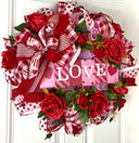 Elegant Valentine Wreath - Romantic Door Decor for Lovebirds