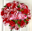 Elegant Valentine Wreath - Romantic Door Decor for Lovebirds