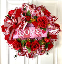 Elegant Valentine Wreath - Romantic Door Decor for Lovebirds