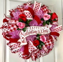 Elegant Valentine Wreath: Rose Decor, Romantic Gift