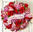 Elegant Valentine Wreath: Rose Decor, Romantic Gift
