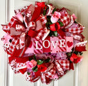 Elegant Valentine Wreath - Romantic Door Decor for Lovebirds