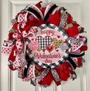 Valentine Wreath with Buffalo Check and Leopard Print Accents