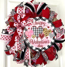 Valentine Wreath with Buffalo Check and Leopard Print Accents