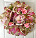 Valentine Heart Wreath, Pink and Gold Cupcake Ornament Wreath, Candy Land theme, Christmas