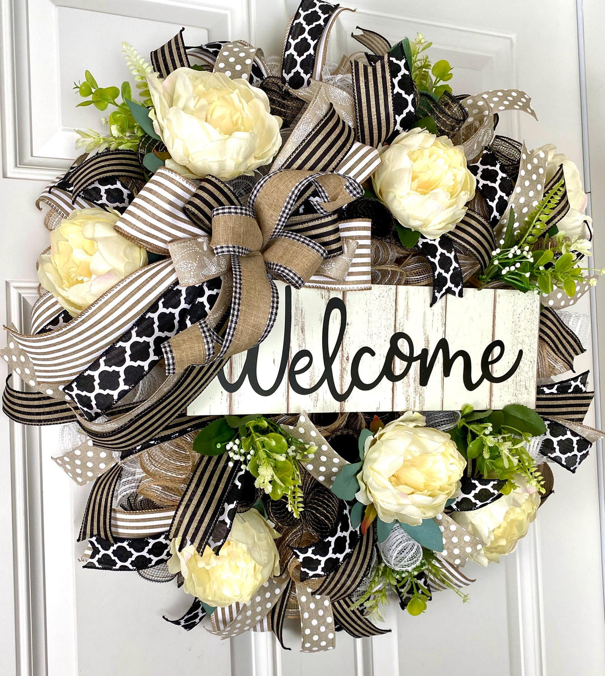 Everyday Summer Wreath, Peony Farmhouse Decor, Front Door, Farmhouse All Season Wreath, Spring Wreath, Summer Deco Mesh