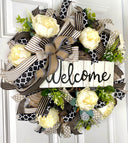 Everyday Summer Wreath, Peony Farmhouse Decor, Front Door, Farmhouse All Season Wreath, Spring Wreath, Summer Deco Mesh