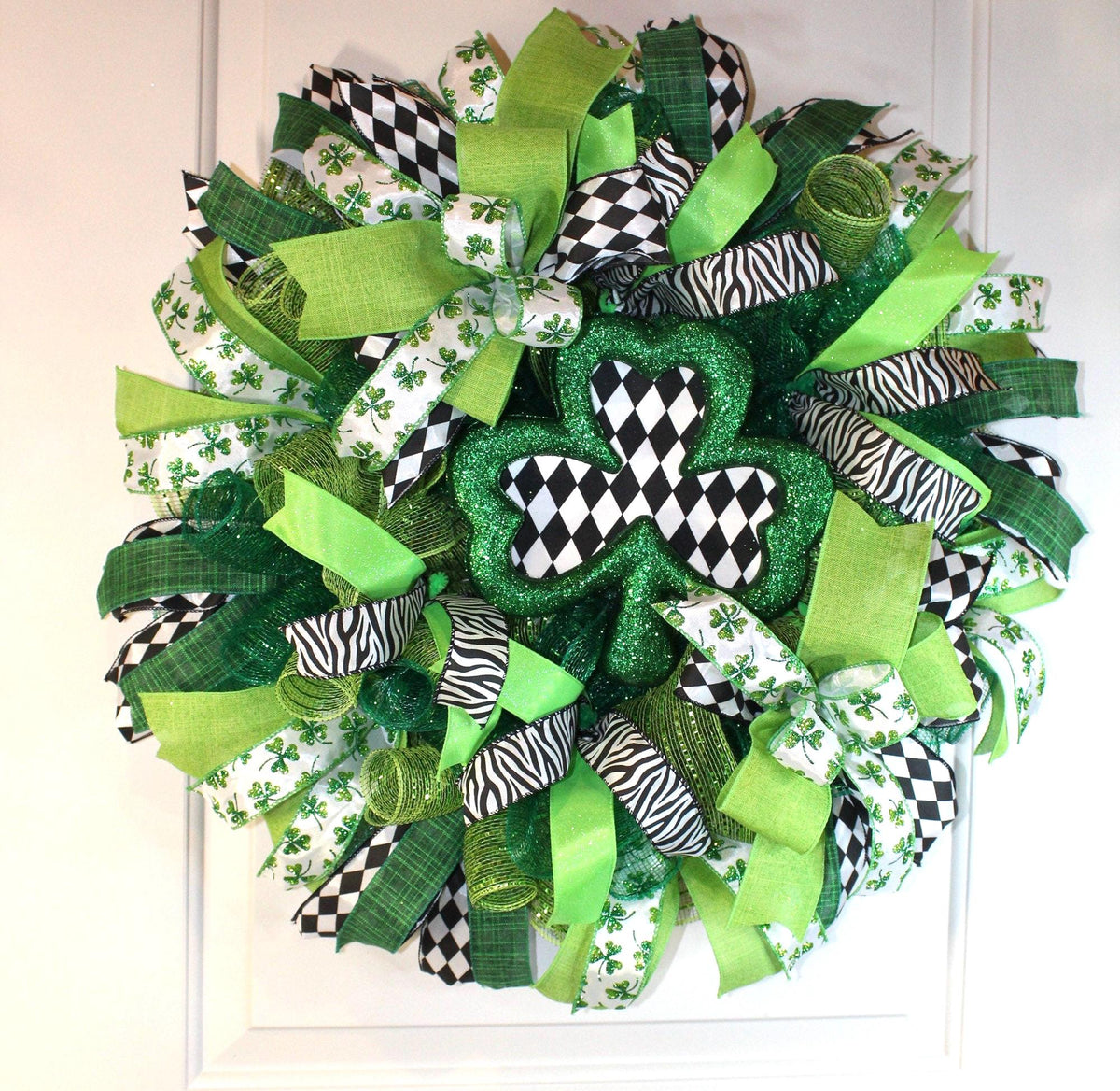 Harlequin Shamrock Wreath for St Patrick’s Day