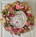 Elegant Easter Wreath, Spring Floral Decor for front door
