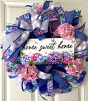 Hydrangea Farmhouse Wreath: Spring Summer Deco Mesh, Color Options