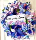 Hydrangea Farmhouse Wreath: Spring Summer Deco Mesh, Color Options
