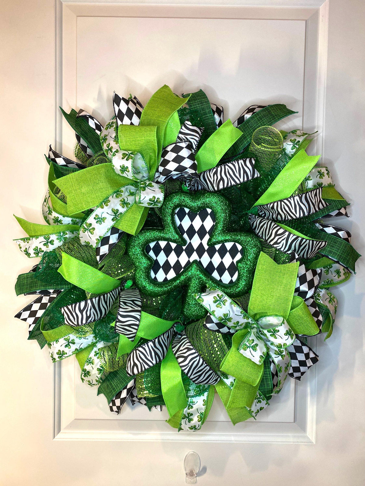 Harlequin Shamrock Wreath for St Patrick’s Day