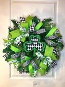 Harlequin Shamrock Wreath for St Patrick’s Day