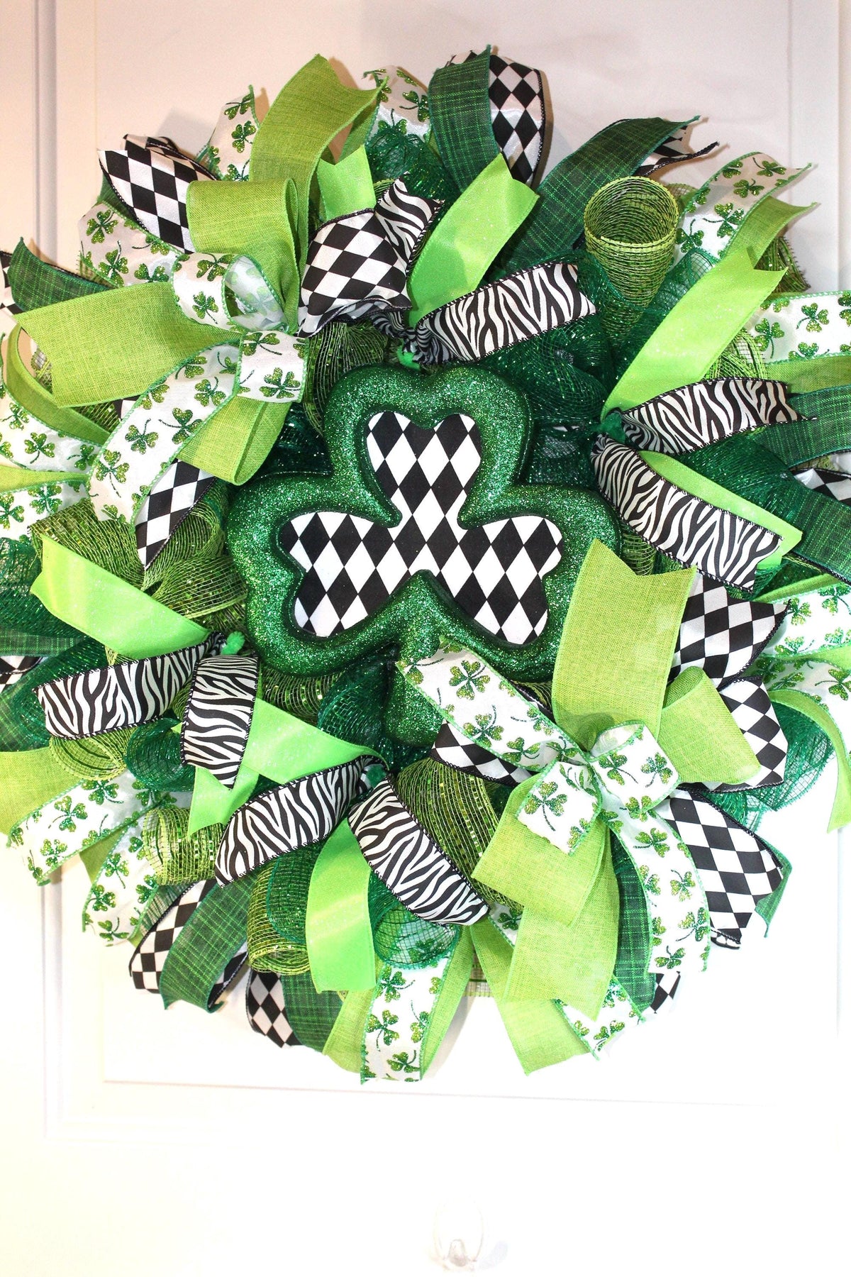 Harlequin Shamrock Wreath for St Patrick’s Day