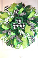 Harlequin Shamrock Wreath for St Patrick’s Day