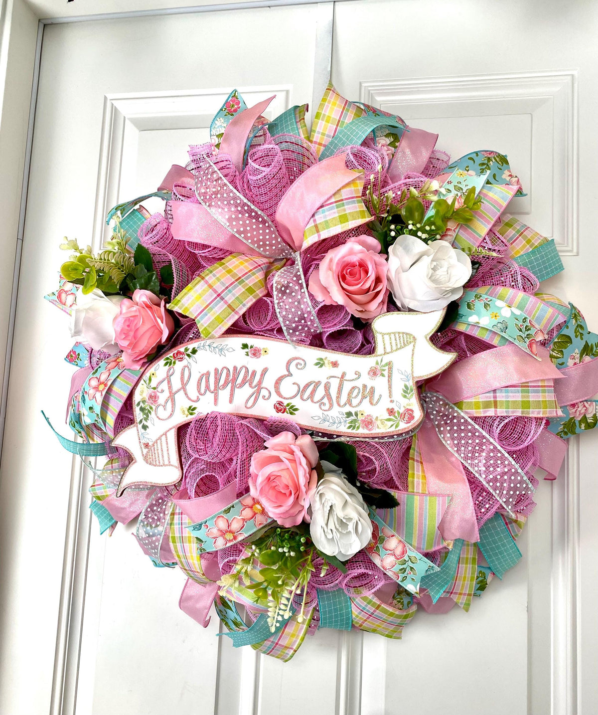 Happy Easter Spring Wreath, Spring Floral