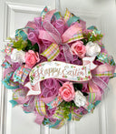 Happy Easter Spring Wreath, Spring Floral