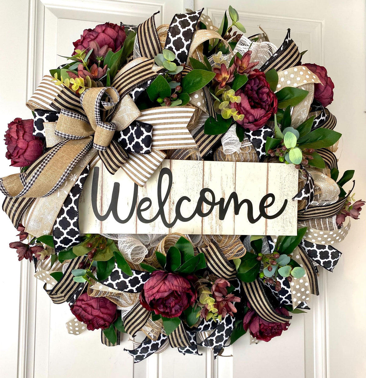 Deluxe Peony Wreath / Everyday Wreath with color options