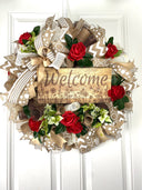 Everyday Wreath Front Door, Rose Wreath, Farmhouse Wreath for Every Season, Spring Wreath, Summer Deco Mesh, color options available