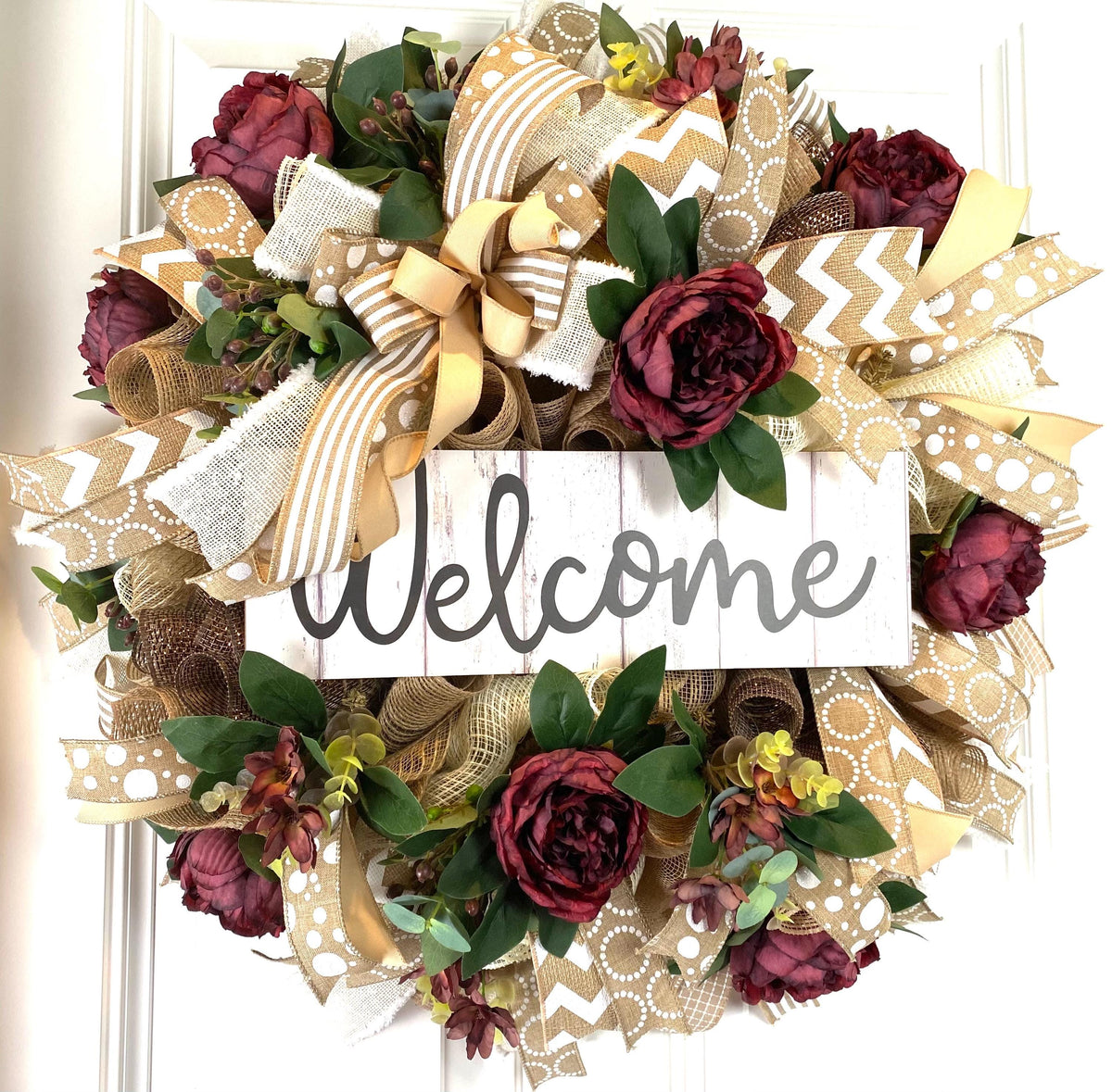 Everyday Wreath Front Door, Peony Wreath, Farmhouse Wreath for Every Season, Spring Wreath, Summer Deco Mesh, sign options available