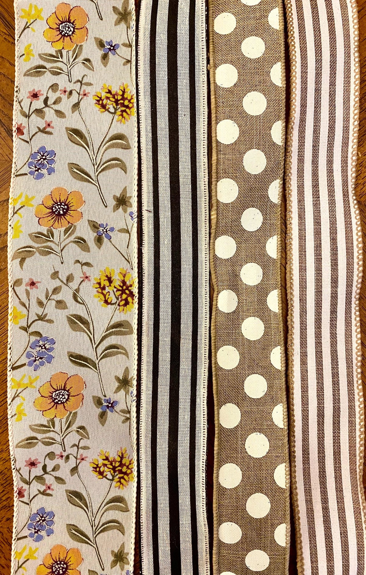 Peony Wreath: Cream Flowers, Green Striped Bow, Front Door Decor