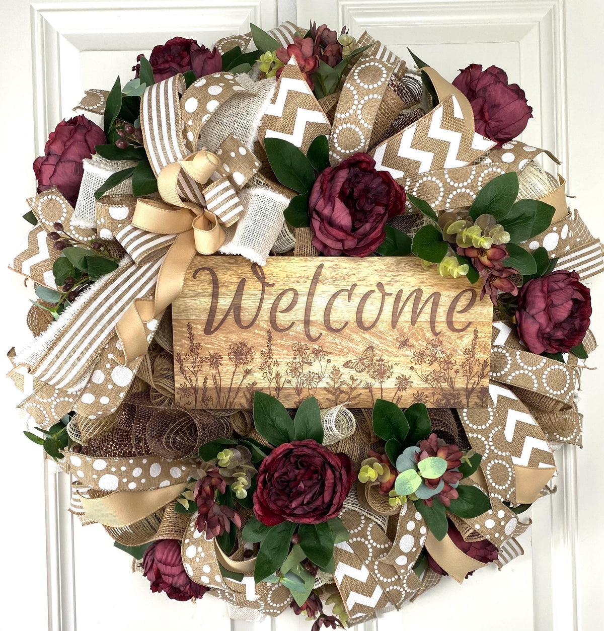 Everyday Wreath Front Door, Peony Wreath, Farmhouse Wreath for Every Season, Spring Wreath, Summer Deco Mesh, sign options available