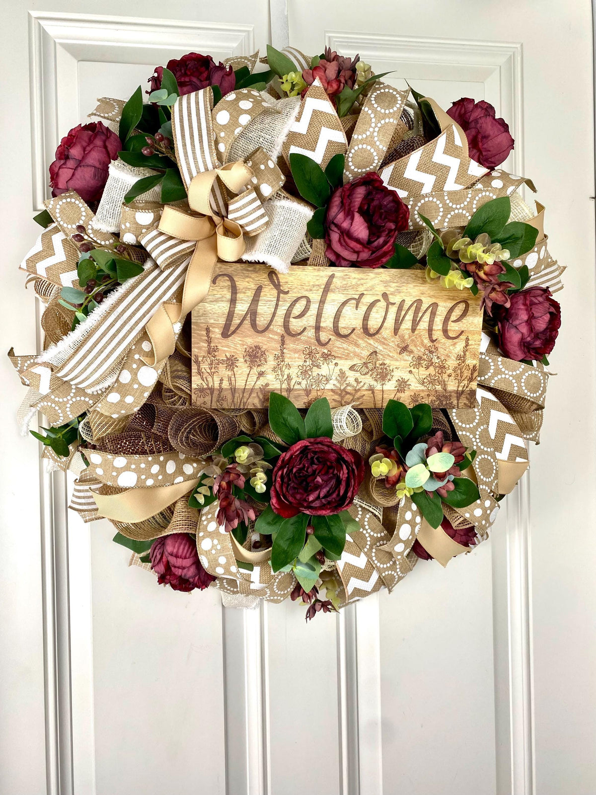 Everyday Wreath Front Door, Peony Wreath, Farmhouse Wreath for Every Season, Spring Wreath, Summer Deco Mesh, sign options available