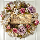 Everyday Wreath Front Door, Rose Hydrangea Wreath, Farmhouse Wreath for Every Season, Spring Wreath, Summer Deco Mesh