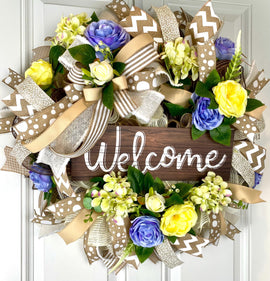 Everyday Wreath Front Door, Floral Wreath, Farmhouse Wreath for Every Season, Spring Wreath, Summer Deco Mesh, other signs are available