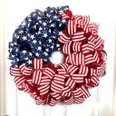 XL American Flag Wreath: Patriotic Red White and Blue Decor