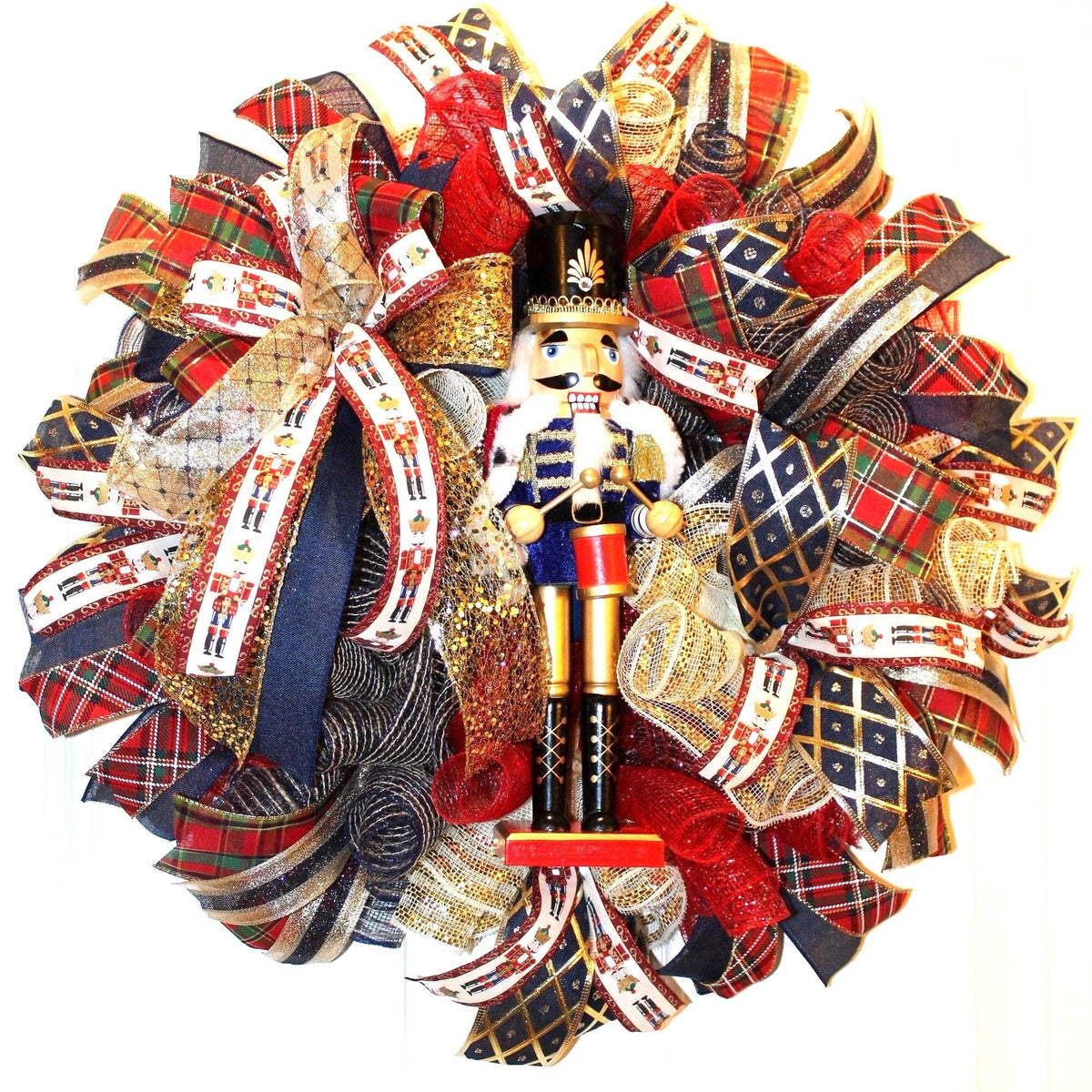 Nutcracker Wreath, Christmas Wreath, Nutcracker Decor, deco mesh wreath, Winter wreath