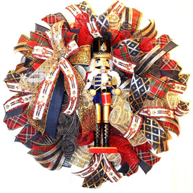 Nutcracker Wreath, Christmas Wreath, Nutcracker Decor, deco mesh wreath, Winter wreath