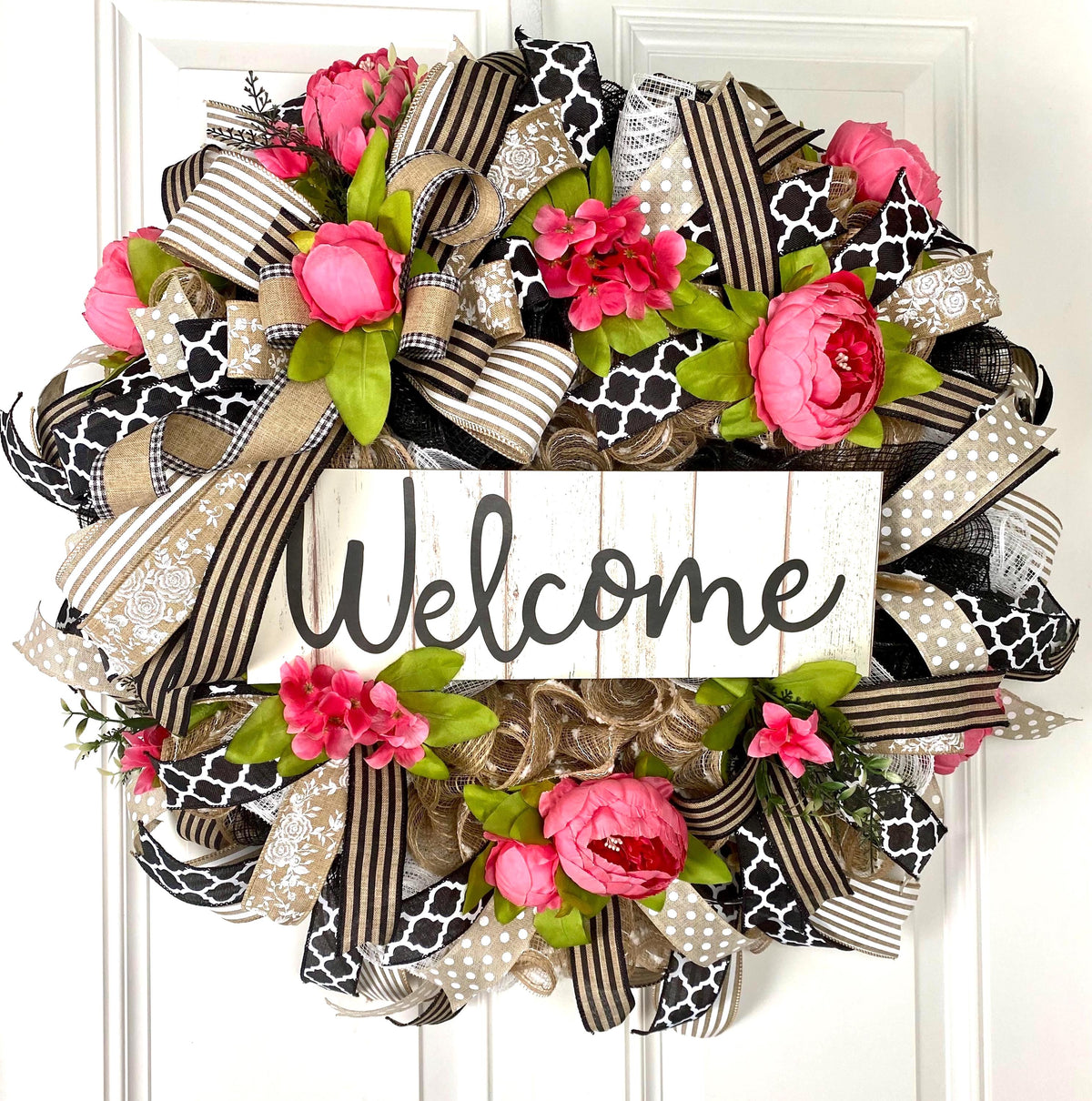 Everyday Wreath Front Door, Peony Wreath, Farmhouse Wreath for Every Season, Spring Wreath, Summer Deco Mesh, color options available