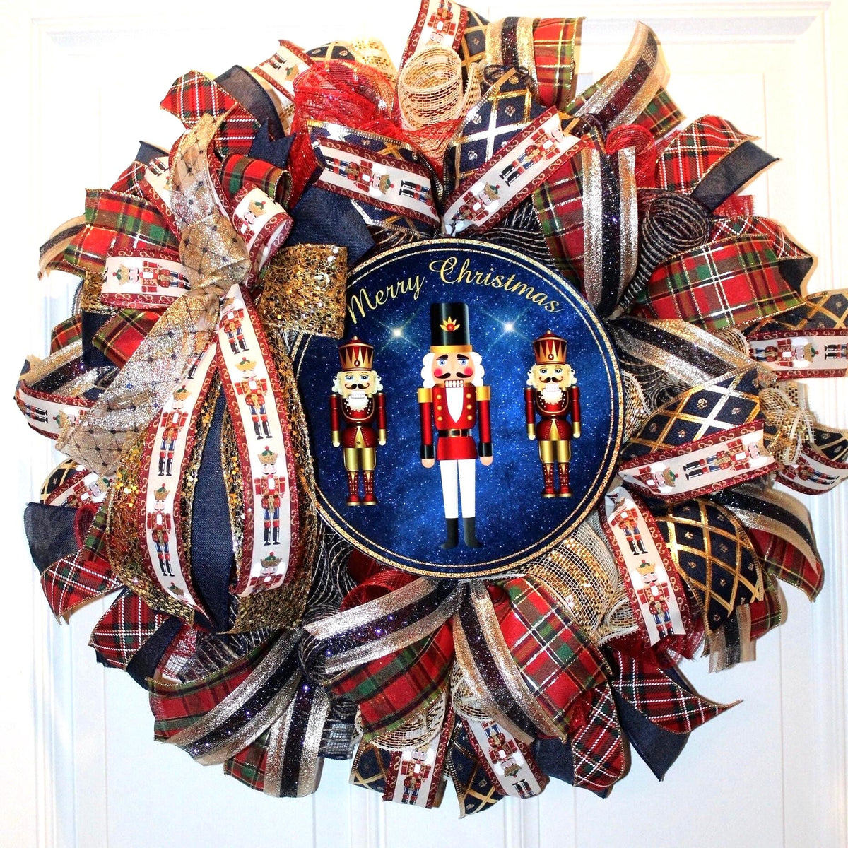 Nutcracker Wreath, Christmas Wreath, Nutcracker Decor, deco mesh wreath, Winter wreath