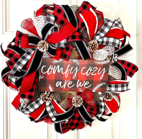 Buffalo Check Christmas Wreath: Cozy Winter Holiday Decor