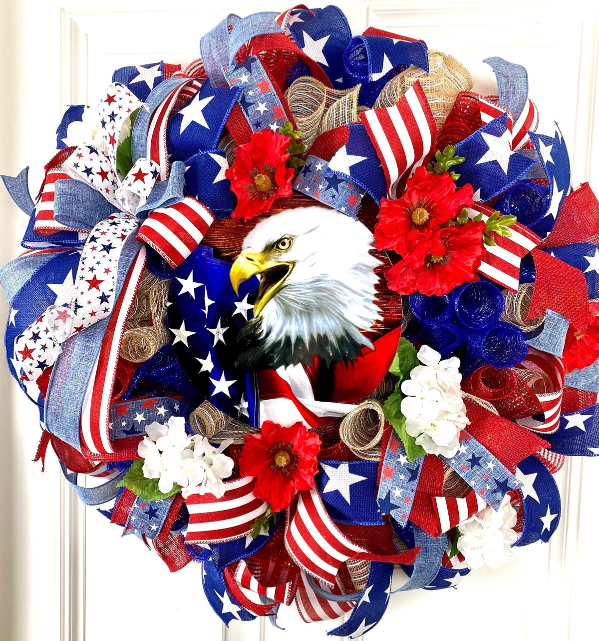 Patriotic Wreath, Summer Wreath, American Flag, Stars & Stripes, Everyday, Memorial Day, Double Doors, Flag, 4th of July, Summer Wreath