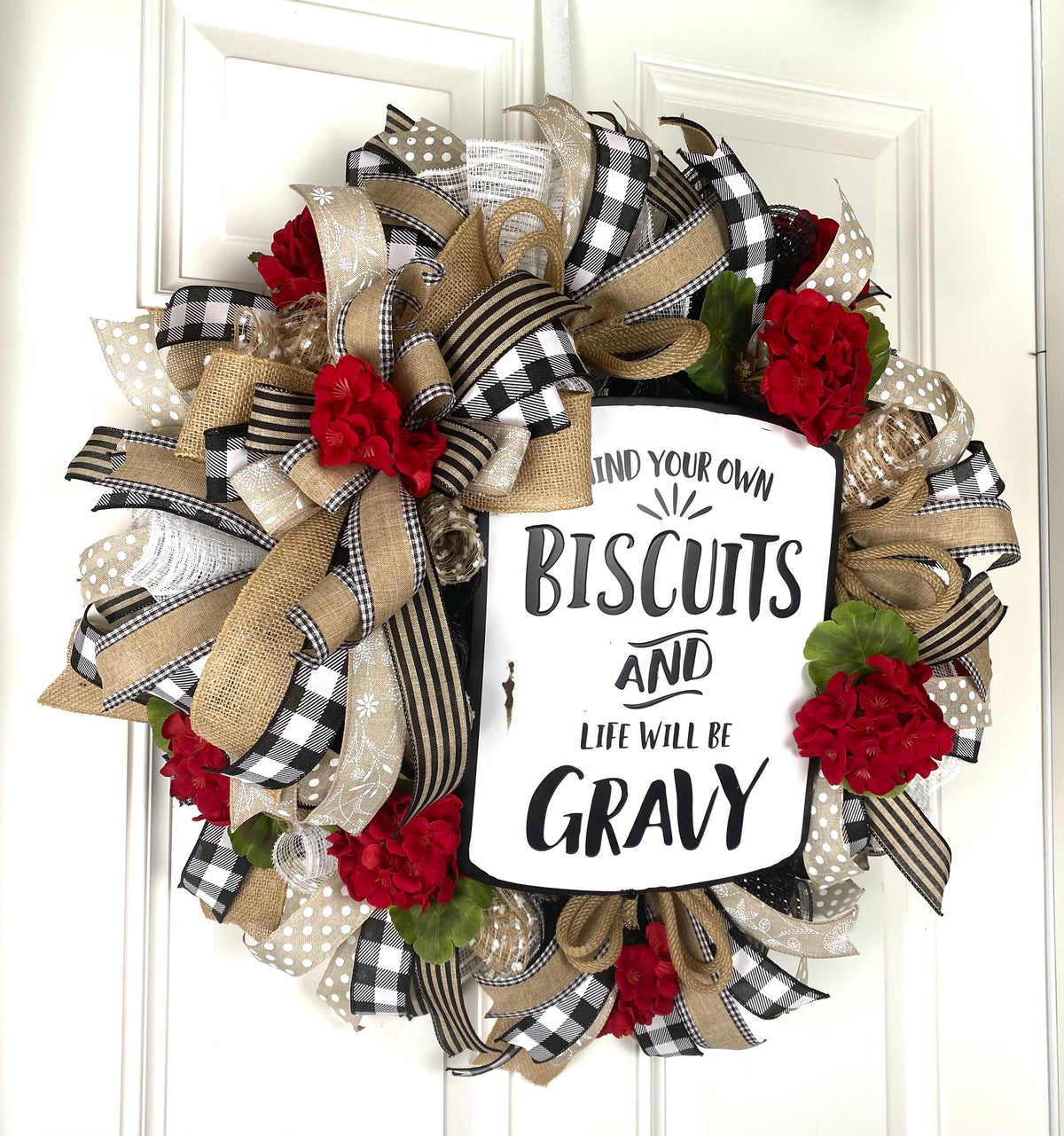 Everyday Wreath, Farmhouse Geranium Summer, Geranium Front Door, Geranium Farmhouse, biscuits and gravy
