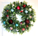 Lighted Christmas Wreath, Ornament Wreath, Winter Porch Decor, Candy Land