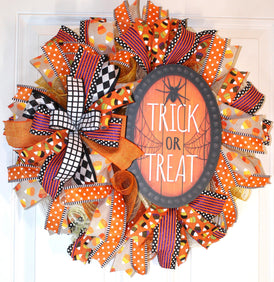 Candy Corn Wreath, Halloween Decor