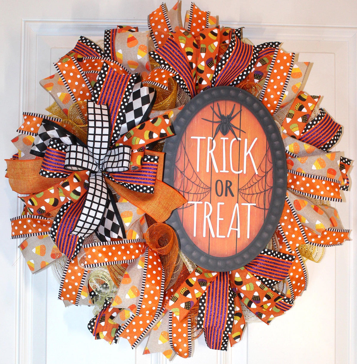Candy Corn Wreath, Halloween Decor