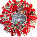 Christmas Wreath, Traditional holiday decor, Red Green Wreath, Holiday Porch Decor, Holly Berry Wreath