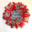 Christmas Wreath, Traditional holiday decor, Red Green Wreath, Holiday Porch Decor, Holly Berry Wreath