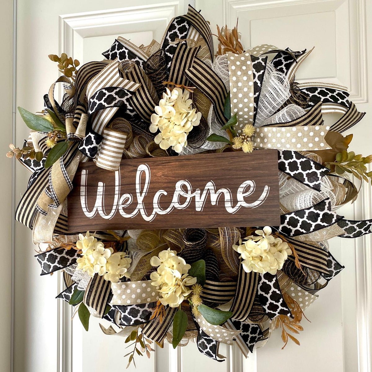 Fall Hydrangea Wreath, Farmhouse Wreath