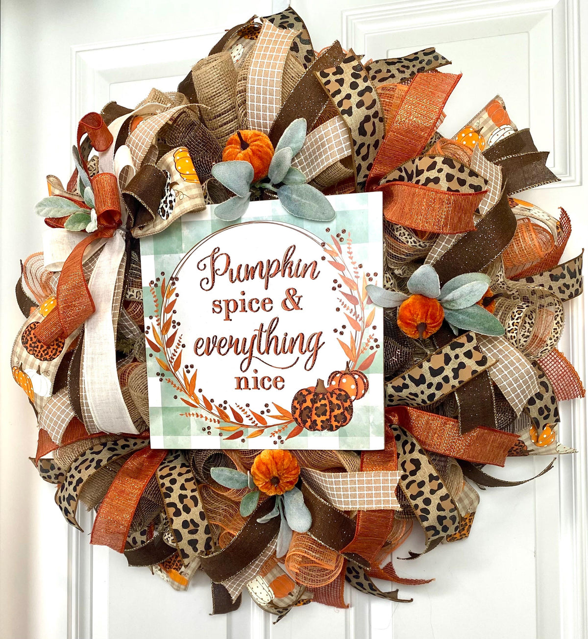 Pumpkin Spice Fall Wreath: Farmhouse Autumn Decor