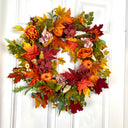 Fall Pumpkin Wreath: Pine Cones & Sunflowers, Autumn Door Decor