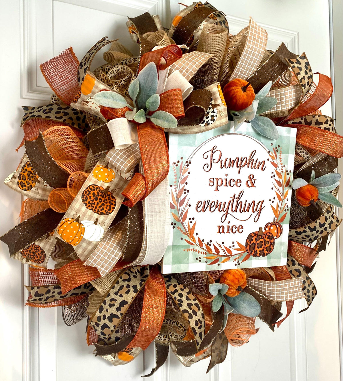 Pumpkin Spice Fall Wreath: Farmhouse Autumn Decor