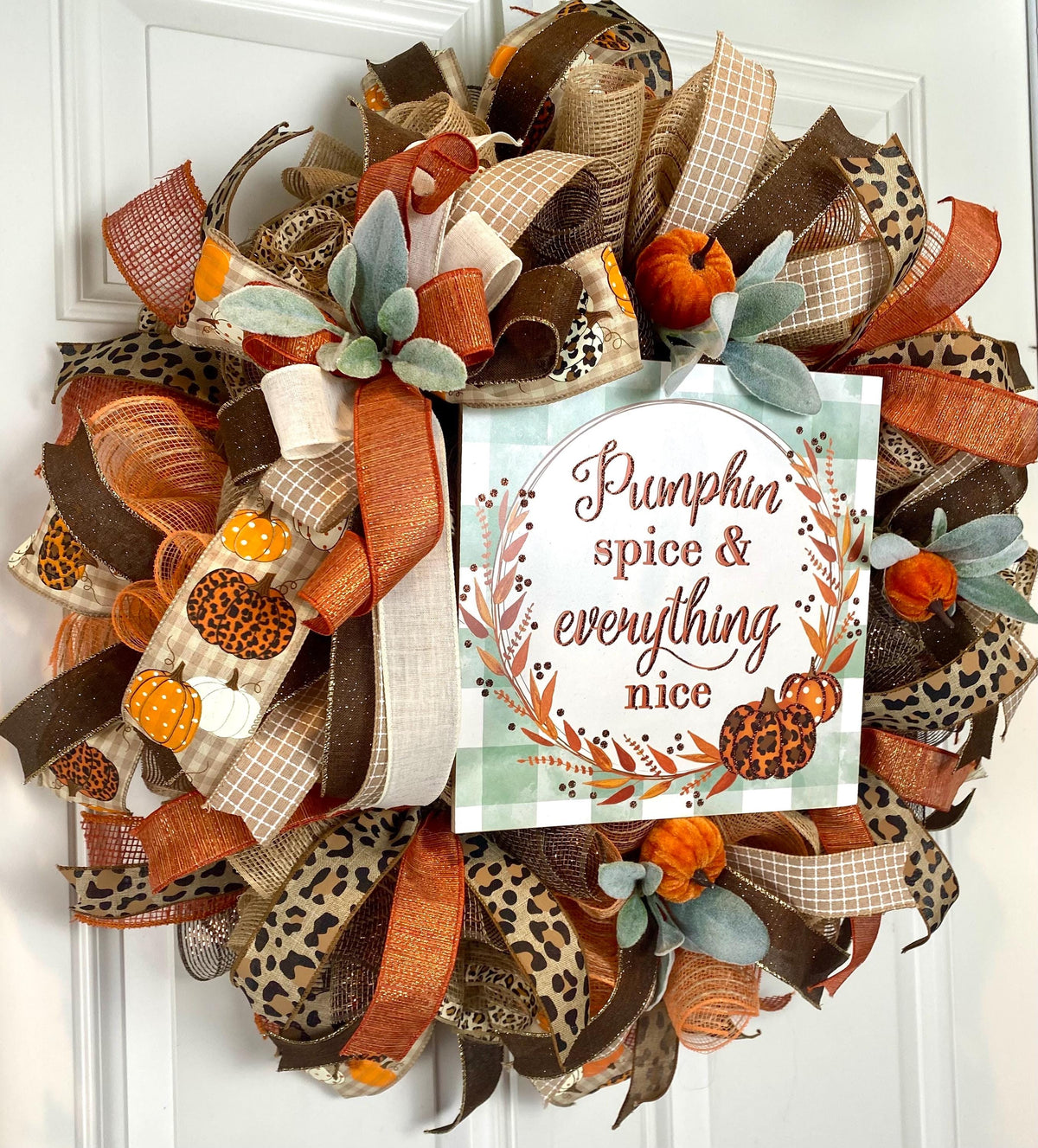Pumpkin Spice Fall Wreath: Farmhouse Autumn Decor