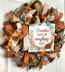 Pumpkin Spice Fall Wreath: Farmhouse Autumn Decor